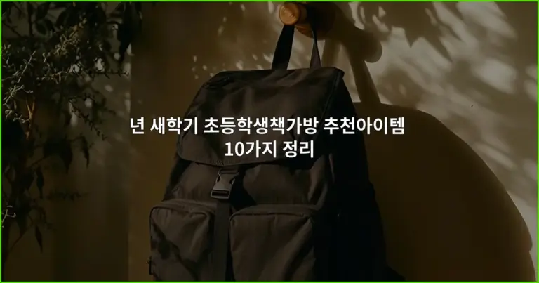 년 새학기 초등학생책가방 추천아이템 10가지 정리